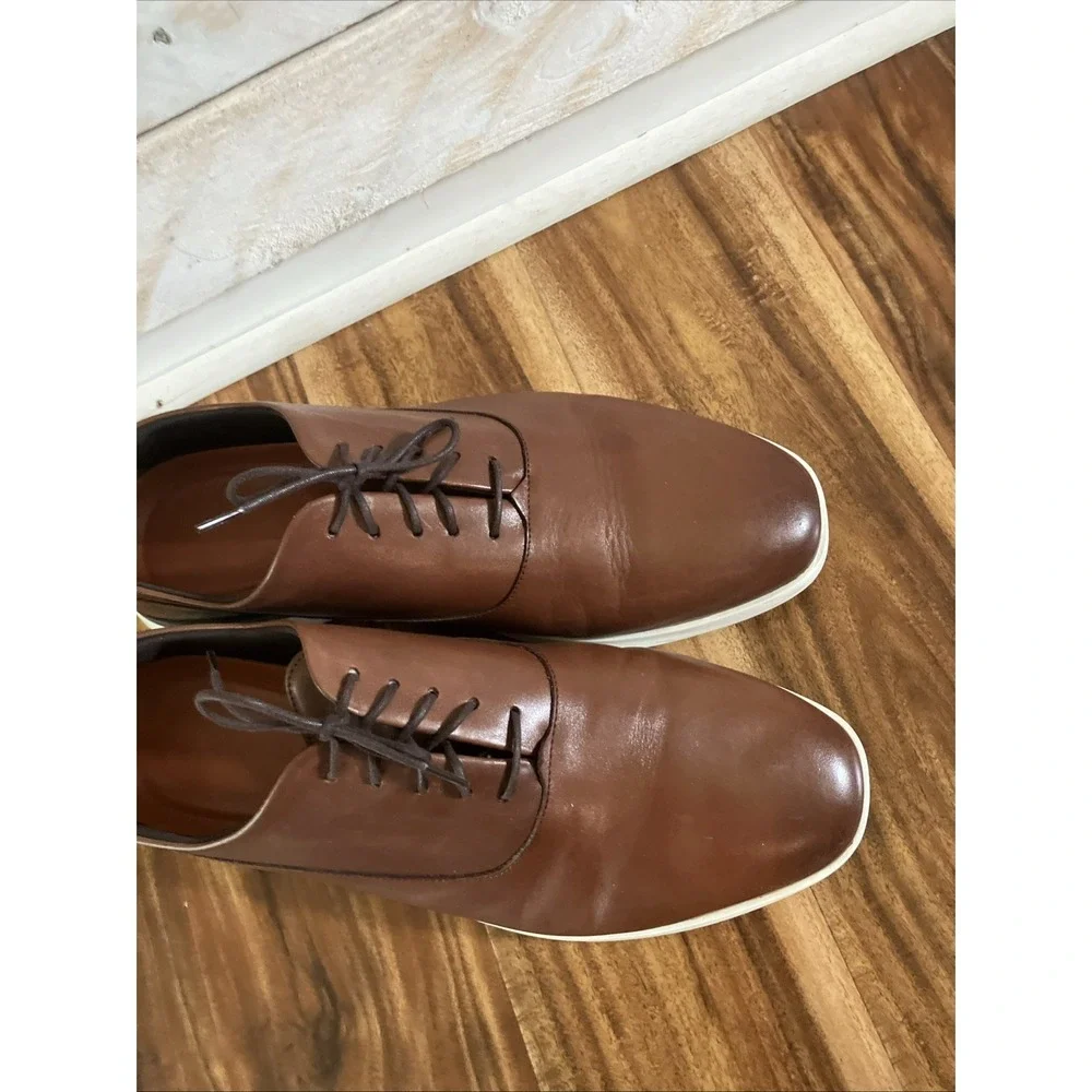WOLF and SHEPHERD Brown Crossover Derby Lace Tie Shoes Sz 12.5 Preowned